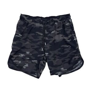 Luka Legends Men's Large Gray/Black Camouflage Performance 7" Running Shorts euc